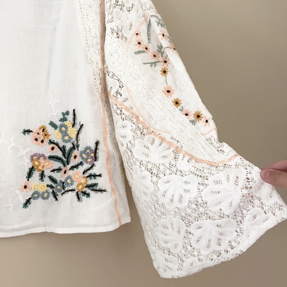 Free People Paris Picnic Patchwork Lace Top - Picture 5 of 9